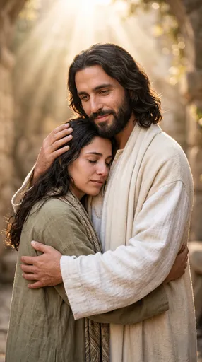 AI scene: Jesus Hugging You